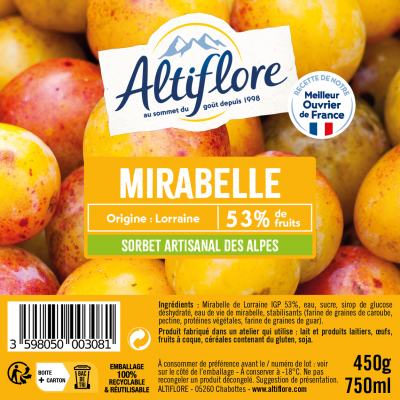 Lorraine Mirabelle sorbet