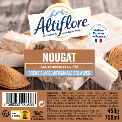 Nougat ice cream made from...