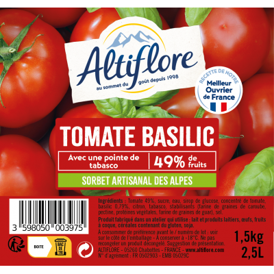 Sorbet Tomate Basilic, 49%...
