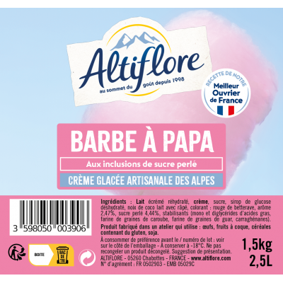 Crème glacée Barbe à Papa,...